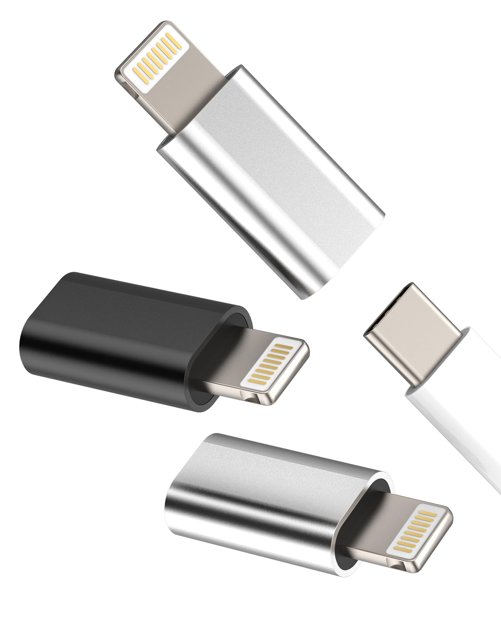 Adattatore USB C Femmina a Lightning Maschio(3 pack)Cavo Caricabatterie Type C per iPhone 14 13 12 11 Pro Max 7 8 Plus per Apple MFi Certified Caricatore Adapter per iPad Ricarica Connettore Accessori