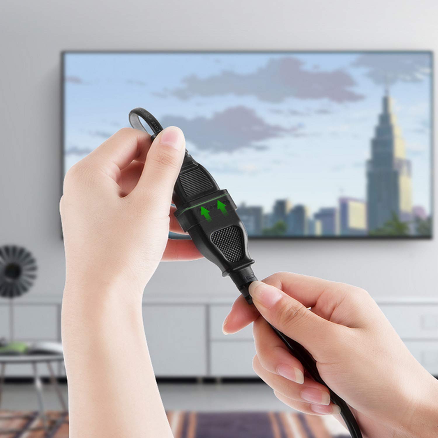 Amazon.co.jp: POWSEED 電源ケーブル 延長コード 2ピンプラグ用 電源