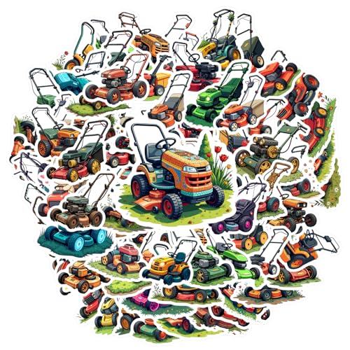 70 Pcs Cute Lawn Mower Stickers