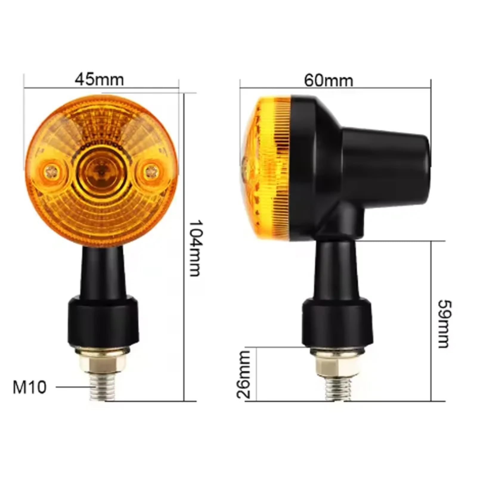 2 Pezzi Di Indicatori Di Direzione Per Motocicletta Sinistra Destra Lampeggiatori Ambra 12V Indicatori Di Direzione Moto Accessori(Black,2pcs)