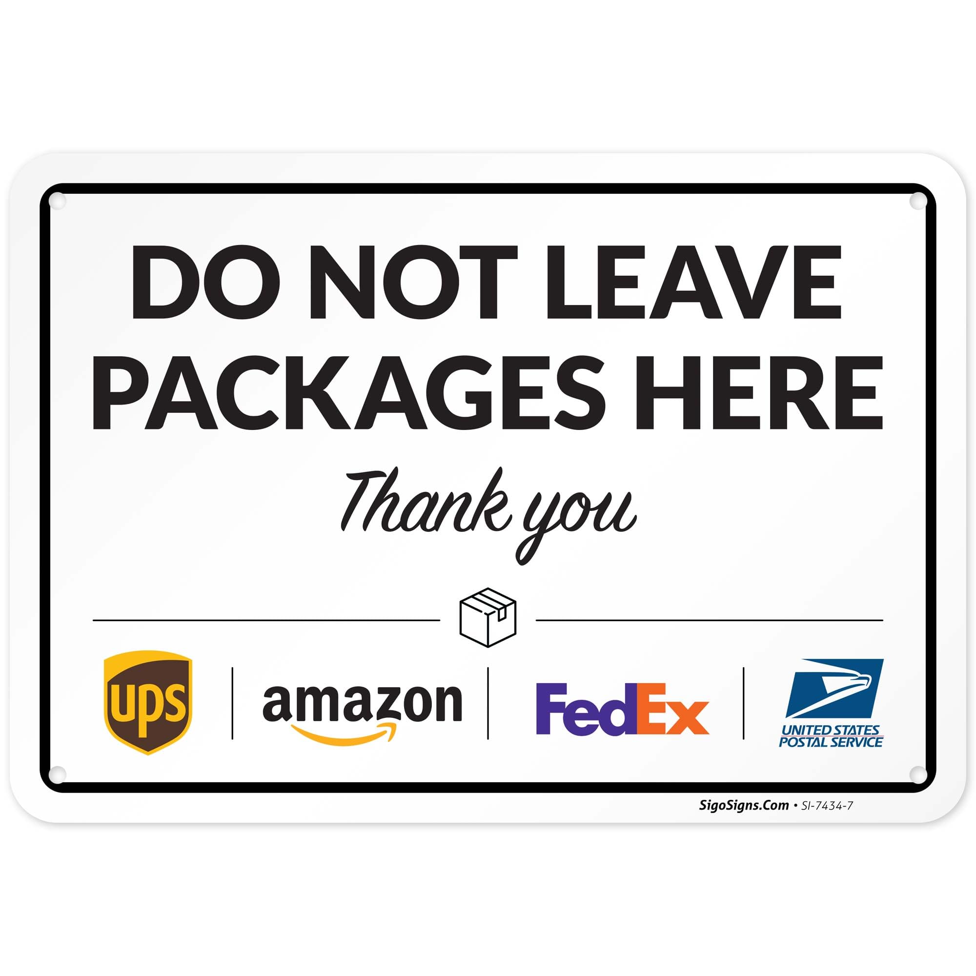 Package Delivery Sign, Delivery Instructions Do Not Leave Package Here