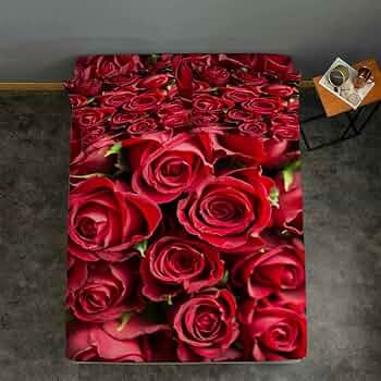 Amazon｜緑の花ダブルベッド シーツキイロハチクイベッドカバー