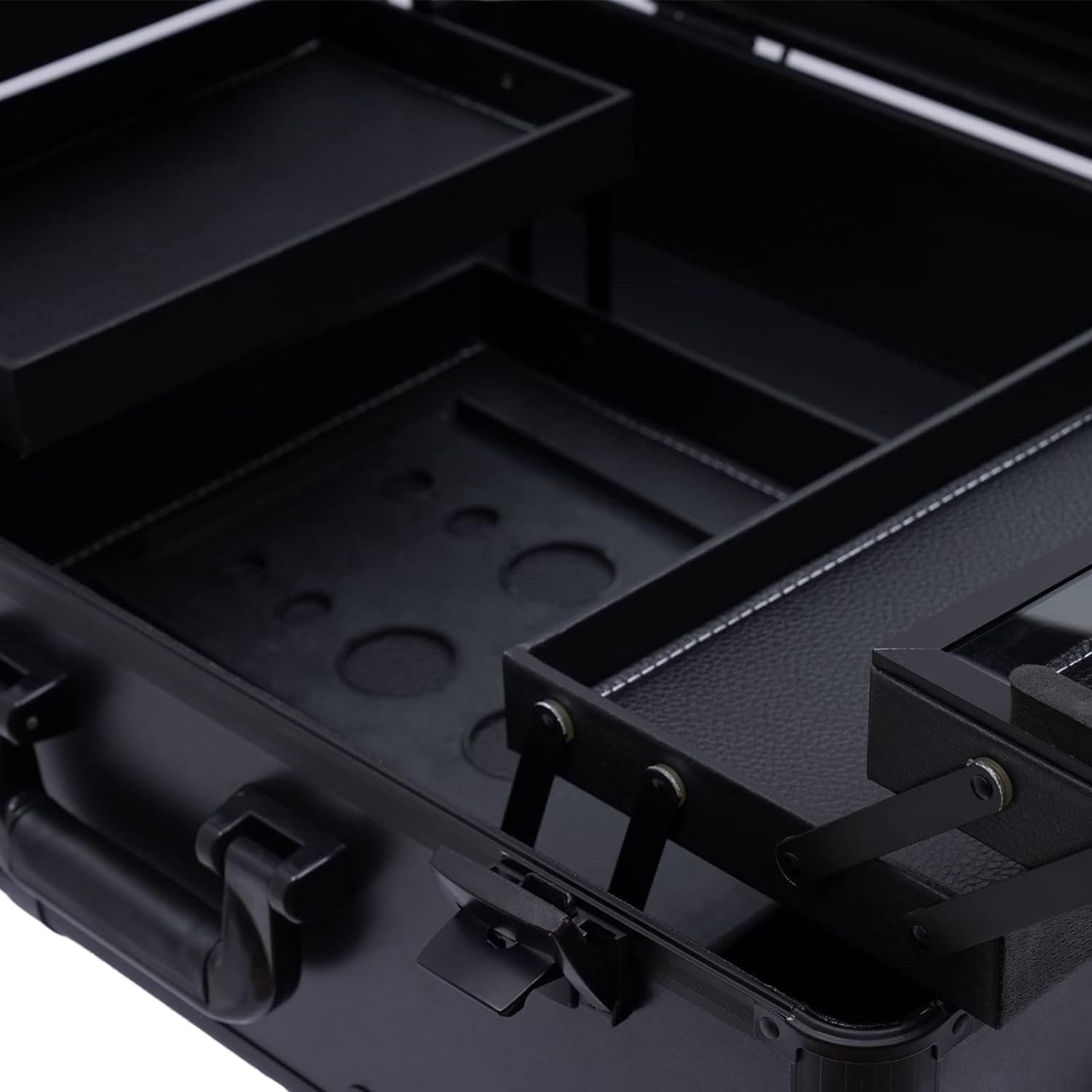 Kosmetyczka, Kosmetyczka Na Kółkach, Kosmetyczna Walizka Na Organizer Do Makijażu 3 W 1 Professiol Duża Kosmetyczka Etui Fryzjerskie Kosmetyczka Zamykana Aluminiowa Walizka Mul, Black