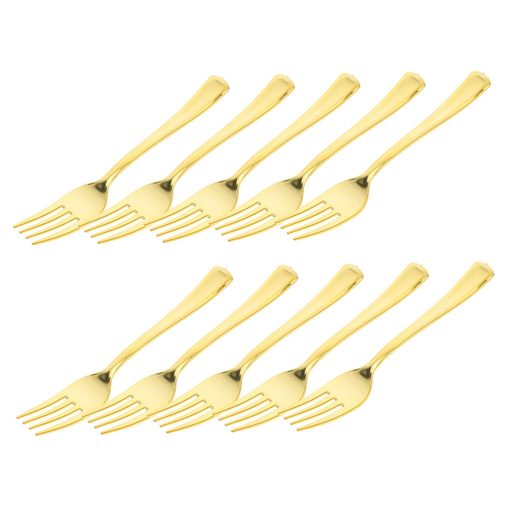 PRETYZOOM 25pcs Disposable Heavy Duty Plastic Gold Forks Mini Dessert Forks for Birthday Parties Weddings Celebrations Practical Party Supplies for Up Versatile Use