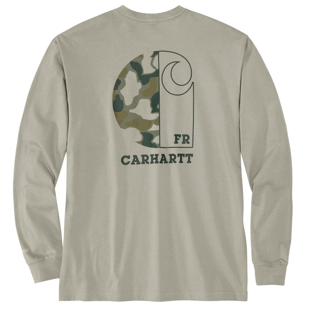 Men's Flame Resistant Force Loose Fit Lightweight Long-Sleeve Camo C Graphic T-Shirt-image-33