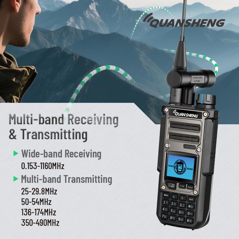 Walkie talkie multi-banda QuanSheng TK11(8) - 10W, alertas