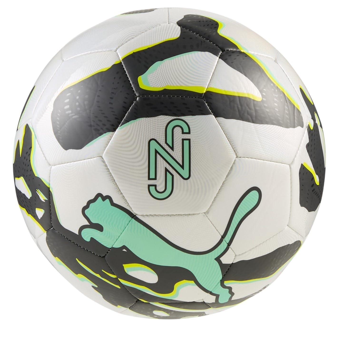 PUMA NEYMAR JR Graphic ball Unisex Yetişkin Top, PUMA White-Black-Lux Lime, 5