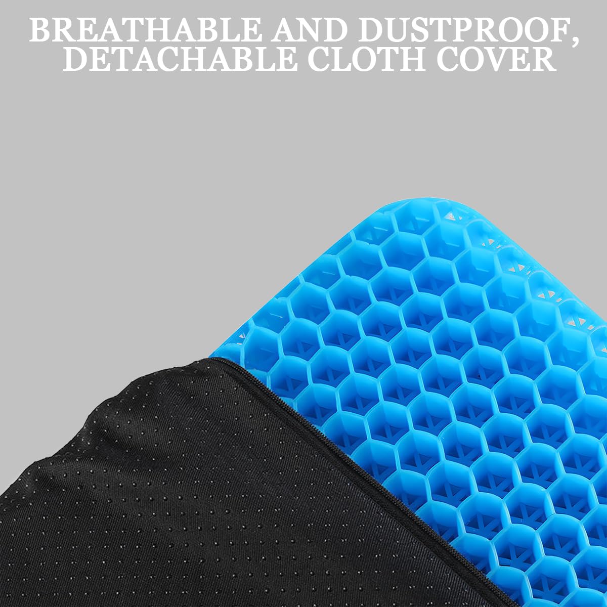 Osilly Cojín de gel para asiento de coche para sentarse durante mucho tiempo, suave, transpirable, para silla de oficina, silla de ruedas con funda antideslizante, funda de asiento gruesa para aliviar