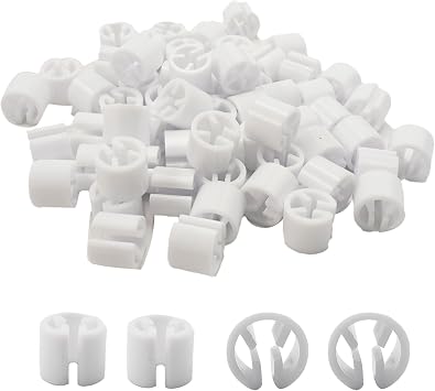 100PCS Clothes Hanger Markers Blank Tags, Fit 3.5mm Rod Garment Size Clips, Plastic Snap On Labels for Clothing Color Coding OrganizationWhite