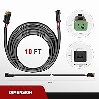 Vista 40 de Nilight Kit de extensión de arnés de cableado de conector DT de 3 pines de 16 AWG de 16 AWG, 10 pies, enchufe y juego, para modo dual, barra