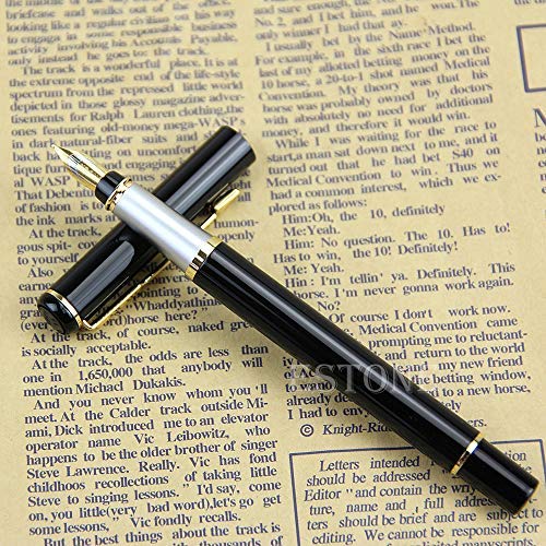 bhty235Handmade Writing Pen Baoer 801 Stainless Steel Metal Medium Nib Fountain Pen Student Office Writing