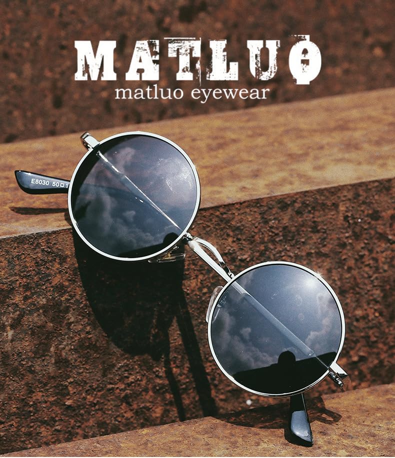 Men's and Women's Retro Style Metal Round Crown Frame Ocean Film Sunglasses4