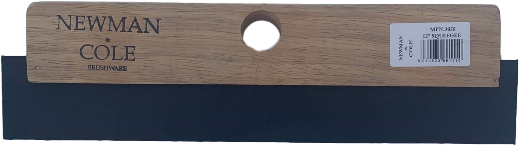 Newman & Cole Wooden Floor Squeegee Heavy Duty Head With Rubber Squeegee Blade - Ideal For Outdoor Wet Room Swimming Pool Etc. Available in 12", 18", 24" & 36" (12" / 30cm Squeegee Head)