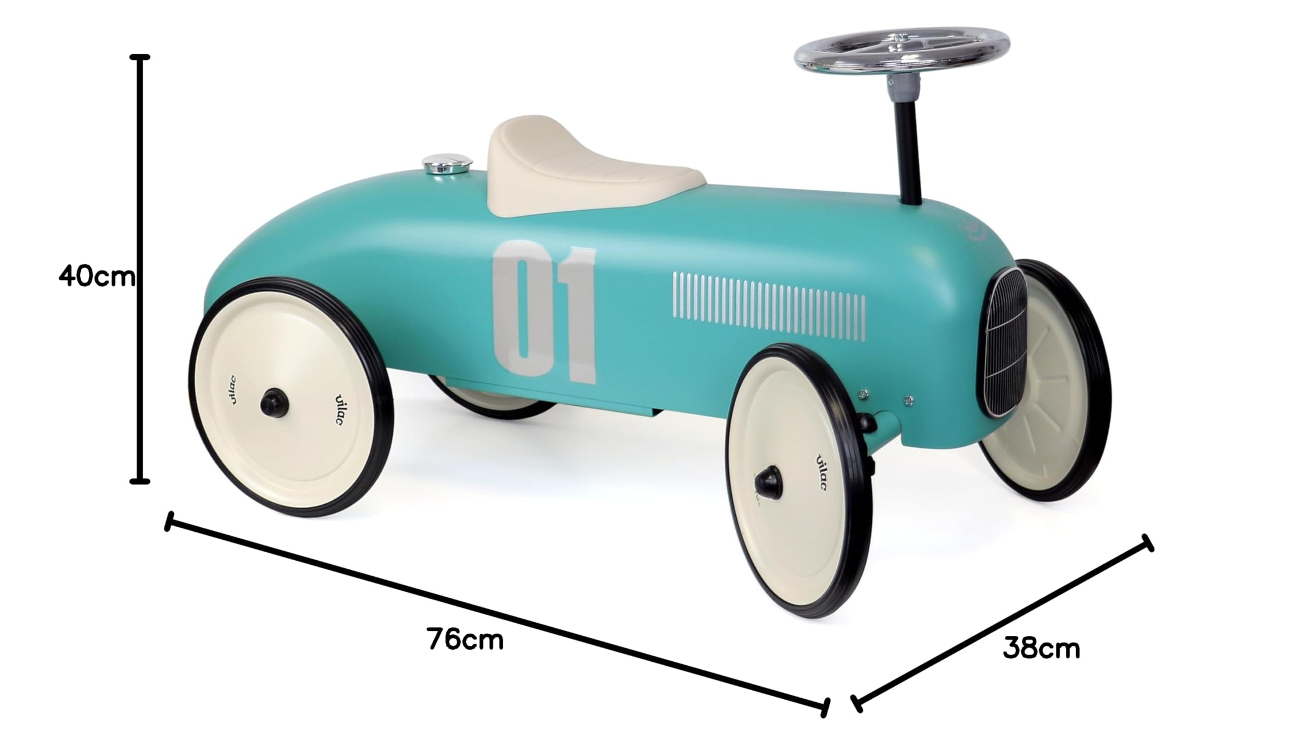 Rutschauto Vintage Aqua Rutschfahrzeuge und Wippen - ab 18 Monaten aus Holz