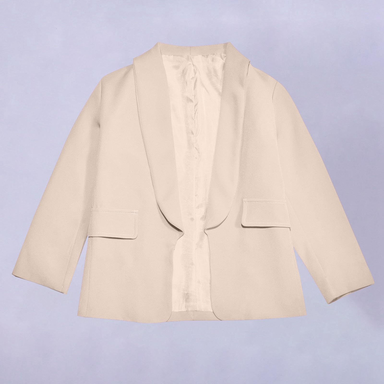 Chaqueta de traje para niña manga larga cuello solapa doble bolsillo lateral color liso moda abierta