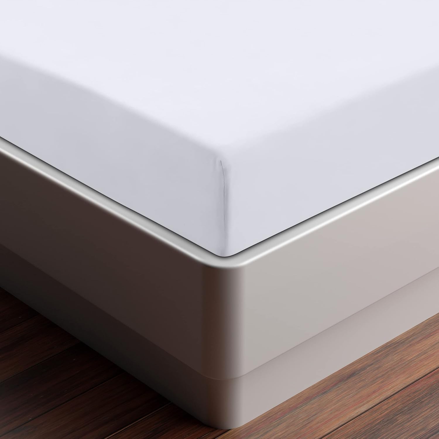 Extra Deep King Fitted Sheet Only 850 Thread Count King Fitted Sheet, Hotel Luxury - Easily Fits 21 inch to 24" inch Mattress - Extra Deep Pockets -White Solid
