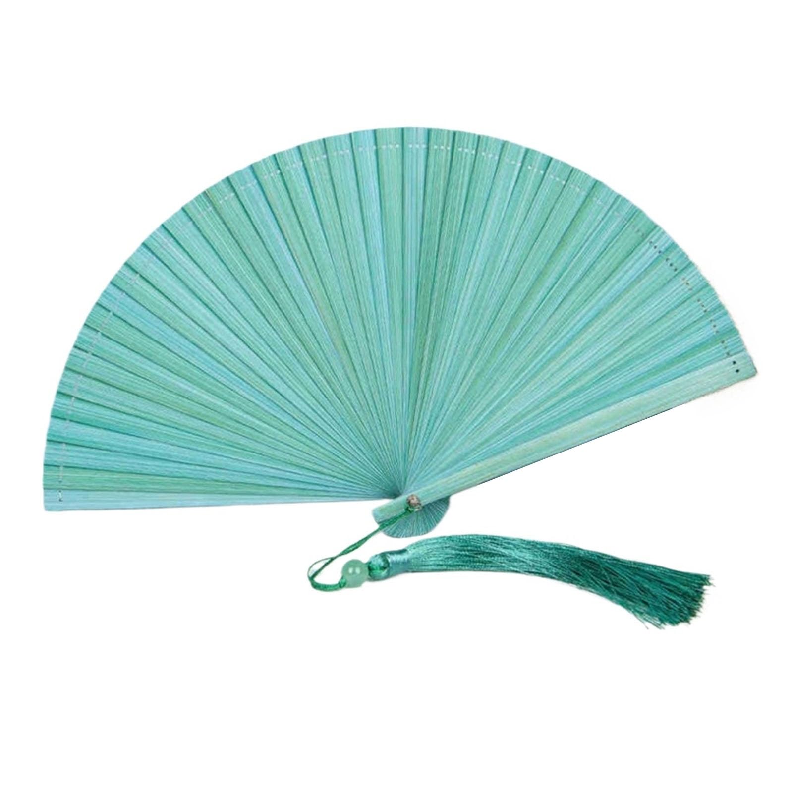 SXTYYH Folding Hand Fan,Bamboo Small Fan, Gift Folding Fans, Plain Surface Summer Chinese Classical Style, Handheld Fan for Women Foldable(Green)