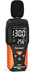 Medidor de decibéis medidor portátil de nível de som dB medidor de som decibéis medindo 30 ~ 130 dB, alarmes sonoros e visuais, medição de ruído máxima/mínima