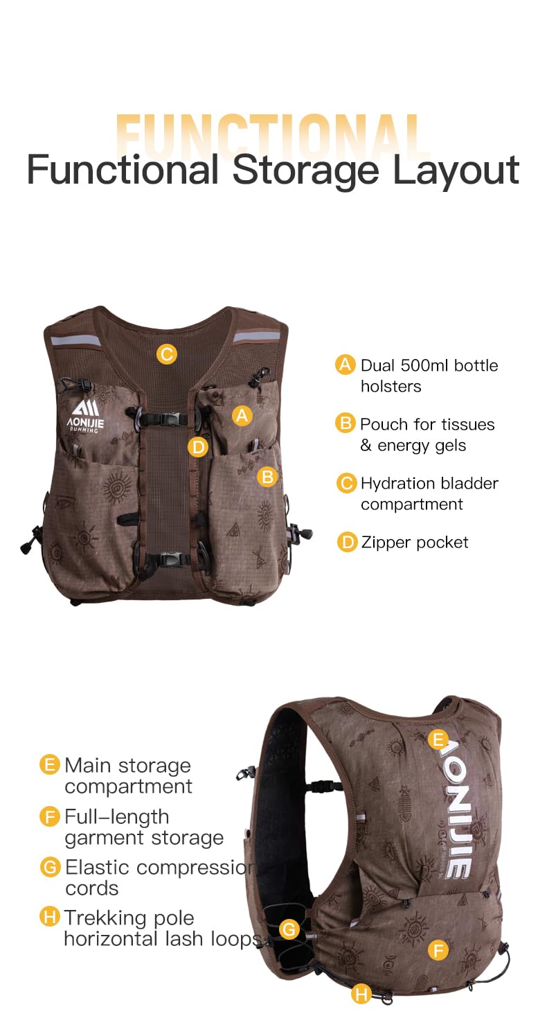 Mochila de hidratación para niños, mochila con bolsa de hidratación de 5 litros para senderismo, ciclismo y otras actividades. AONIJIE