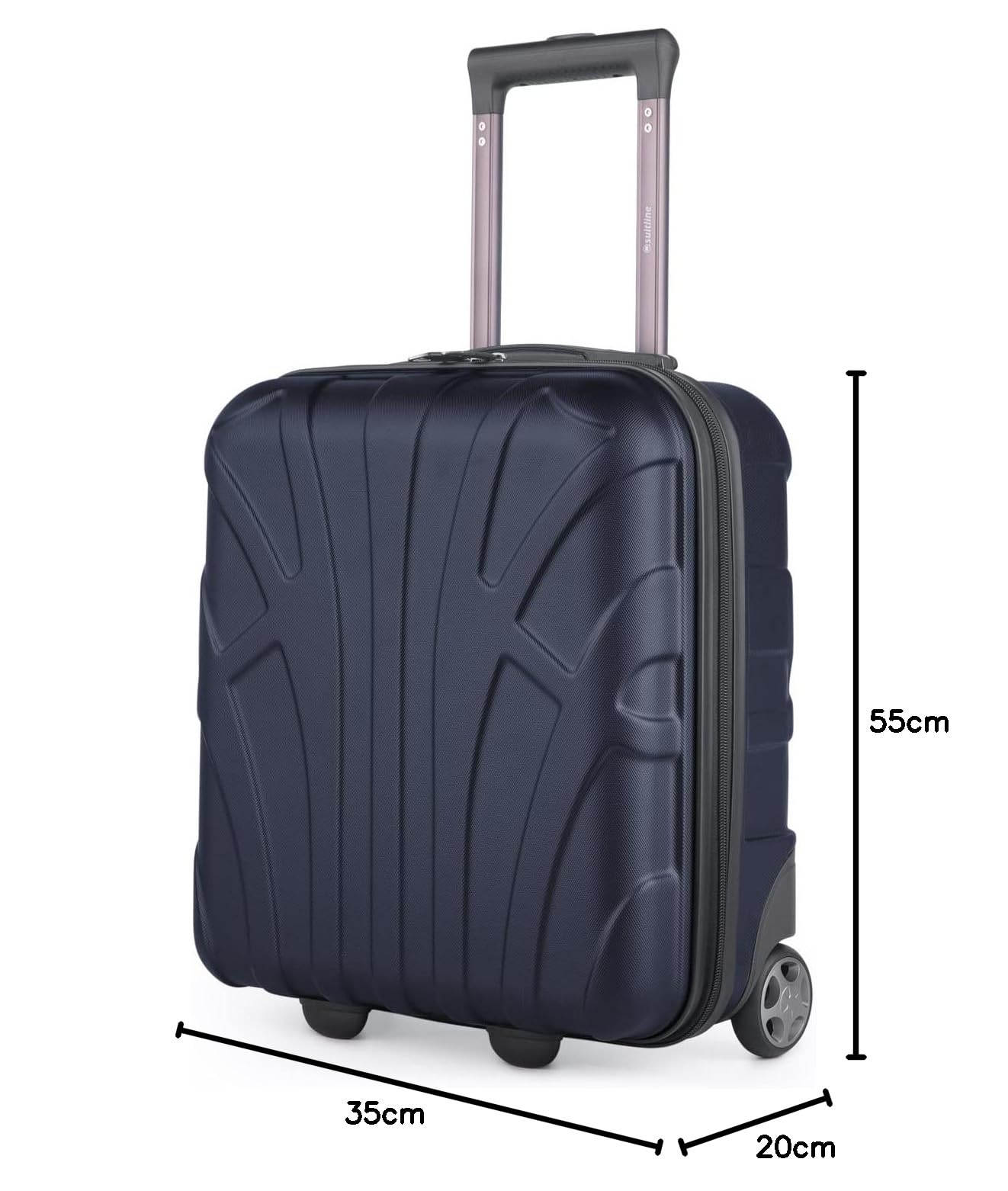 Suitline - Maleta de Mano rígida, Trolley 4 Ruedas, TSA, 55 cm, Aprox. 34 litros, 100% ABS Mate, Azul Oscuro — view 10