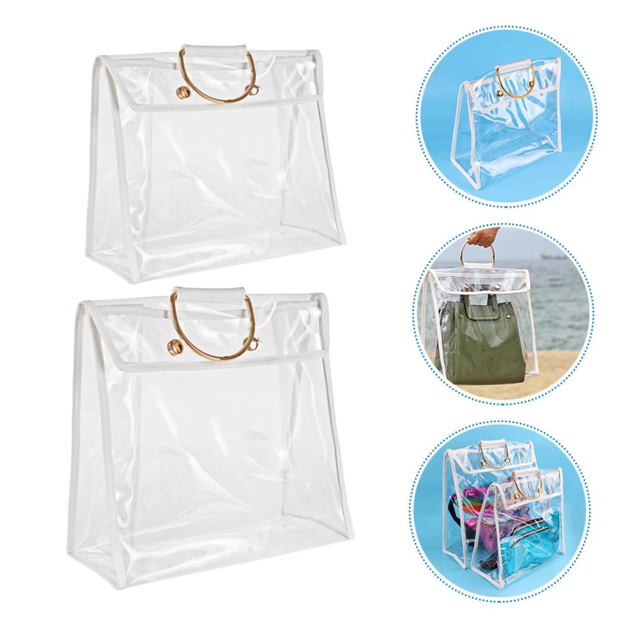 Homoyoyo Organizadores de Bolsos Transparentes PVC Colgantes 2 Piezas | Identifica Contenido al Instante, Almacenamiento Suspendido, Formato para Mantas y Mochilas