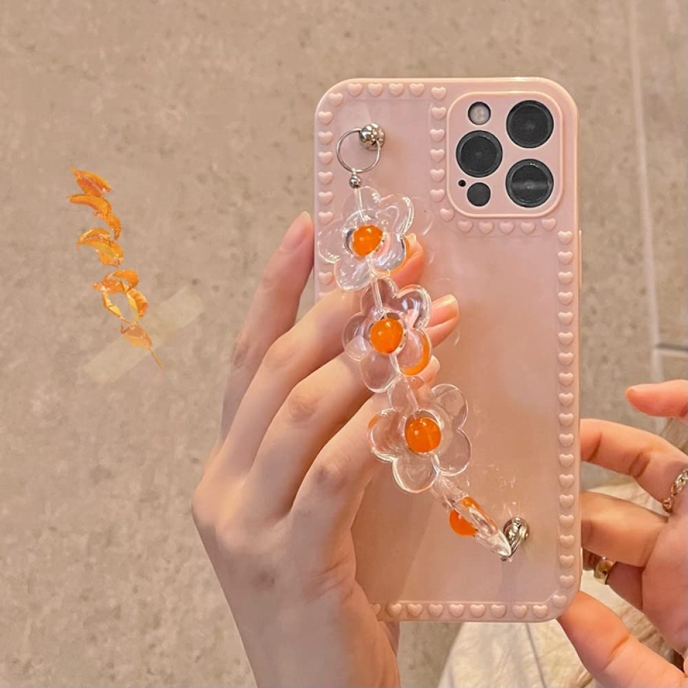 ハート型赤ケース ゴールドチェーン付き Amazon.co.jp: かわいいラブハートフラワー電話チェーンケース