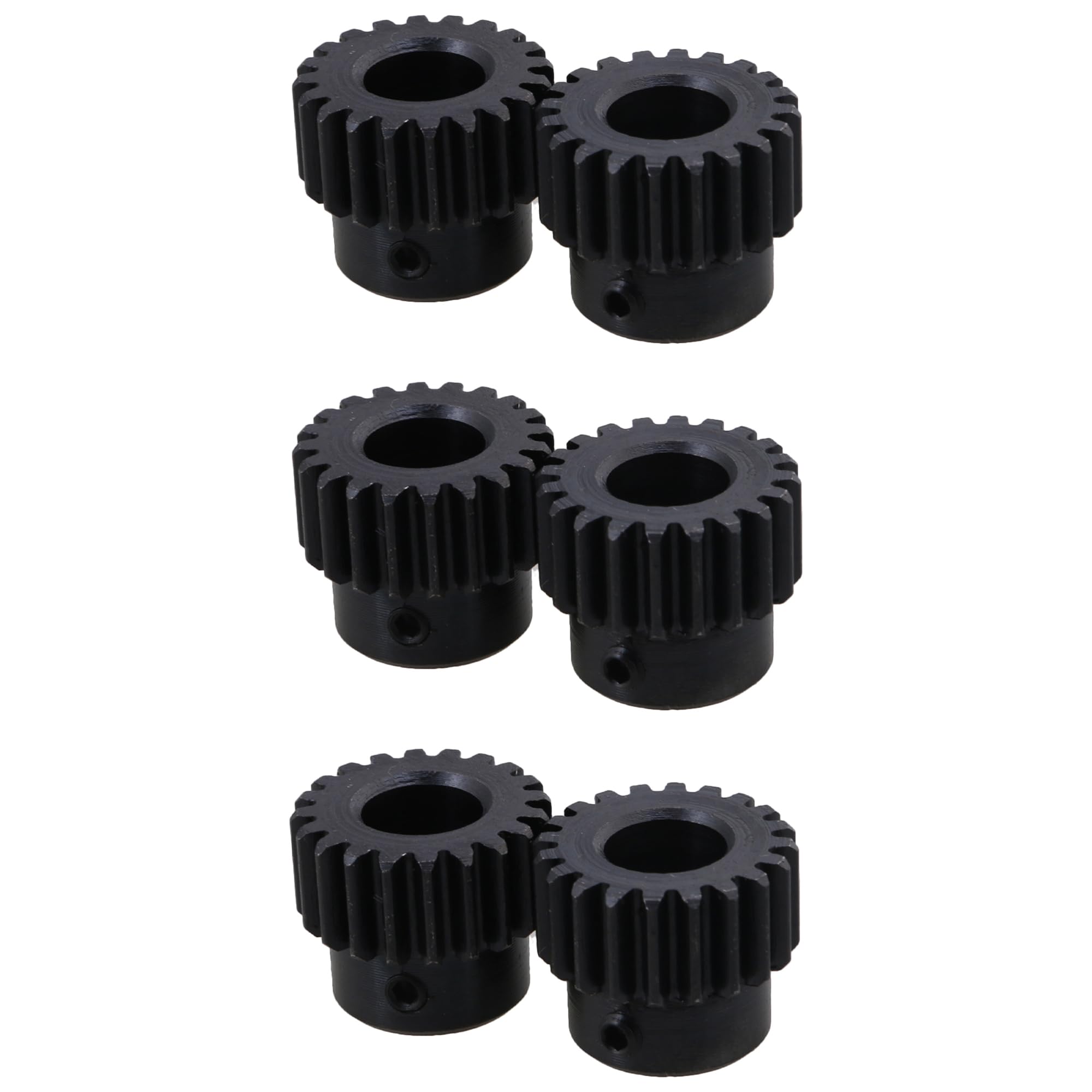 CNBTR 1 Mod 20T Pinion Gear 10mm Hole Dia Steel Motor Rack Spur Gears Black Pack of 6