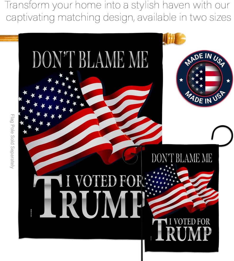 Voted 2024 Garden Flag - Set with Stand Patriotic Vote President Democrat Republican Tea Party United State American Election - House Banner Small Yard Gift Double-Sided Made in USA 13 X 18.5