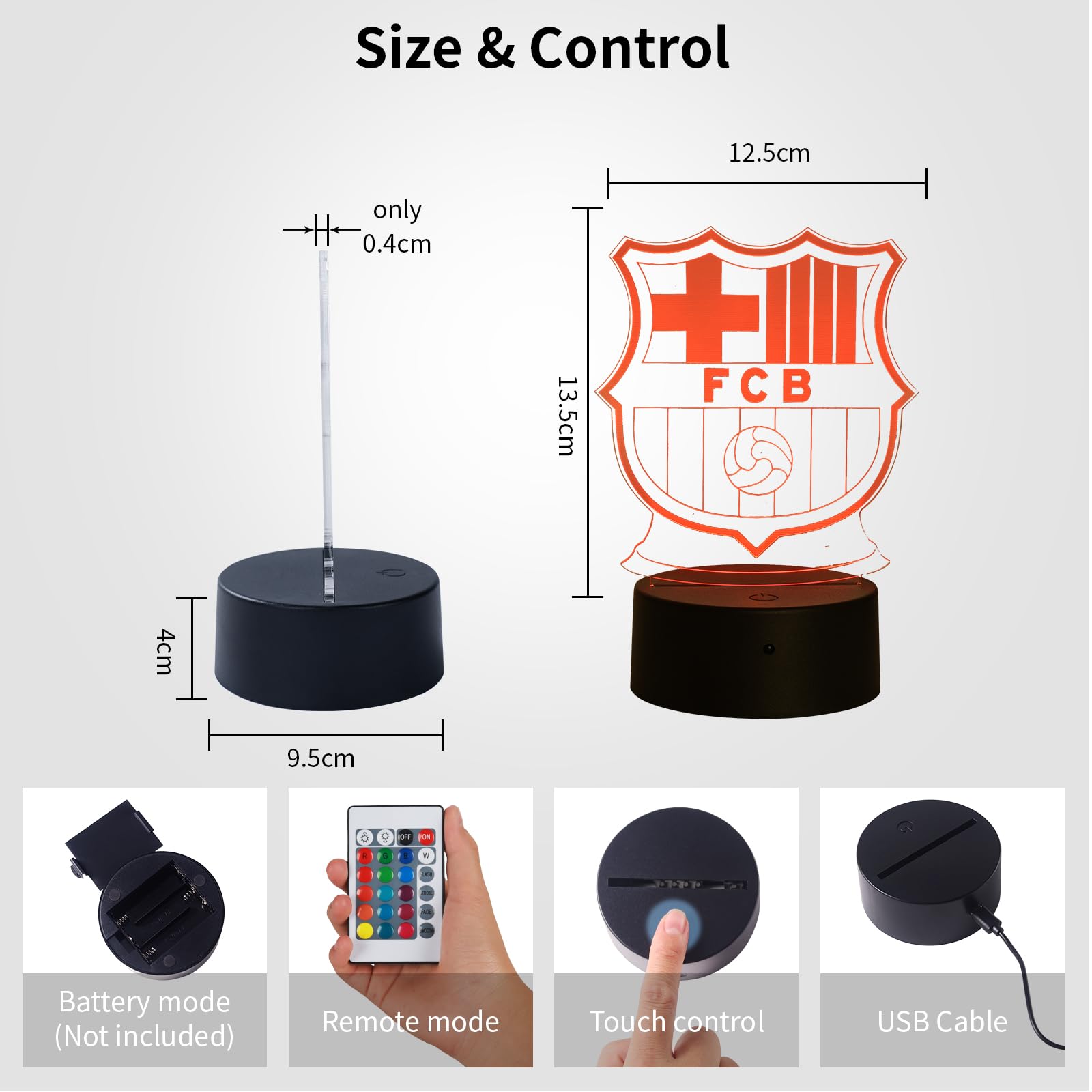 Lámpara 3D Fútbol para Niños, Luz Nocturna LED 16 Colores con Mando a Distancia, Lámpara Infantil con Control Táctil y USB, Regalo Original para Pequeños Fans del Fútbol