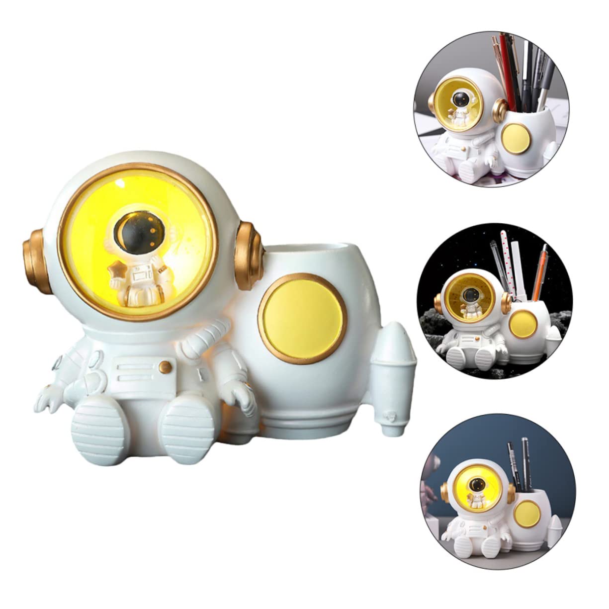 Portapenne astronauta portapenne con disegno di astronauta portapenne per penne a forma di cartone animato, portapenne, organizer per pennelli da trucco, portapenne da scrivania, portapenne