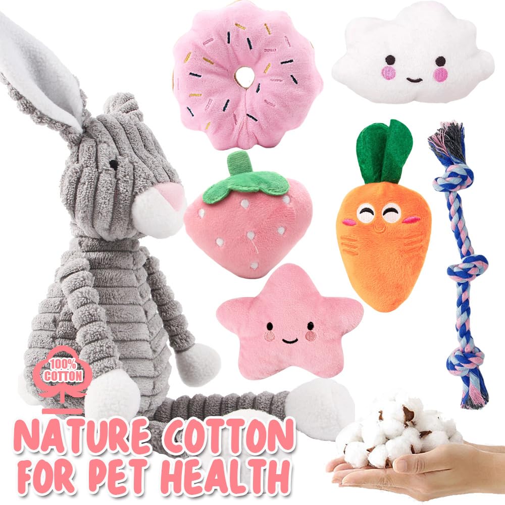 Speedy Panther 10Pcs Dog Toys for Small Dogs Squeaky Plush Dog Toys Set, Puppy Teething Toys Rope Ball - Image 4