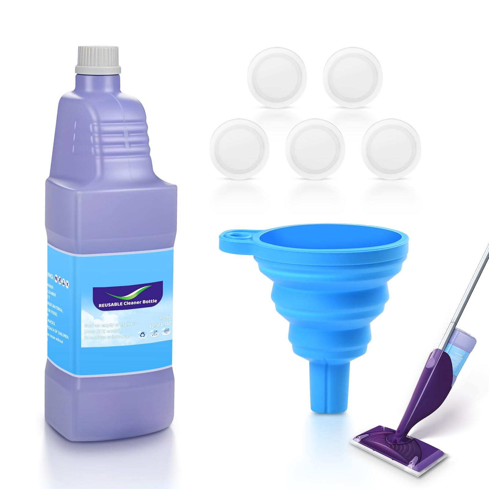 7 Pack Refillable Replacement Bottle for Flash® Power Spray Mop™,1.25L