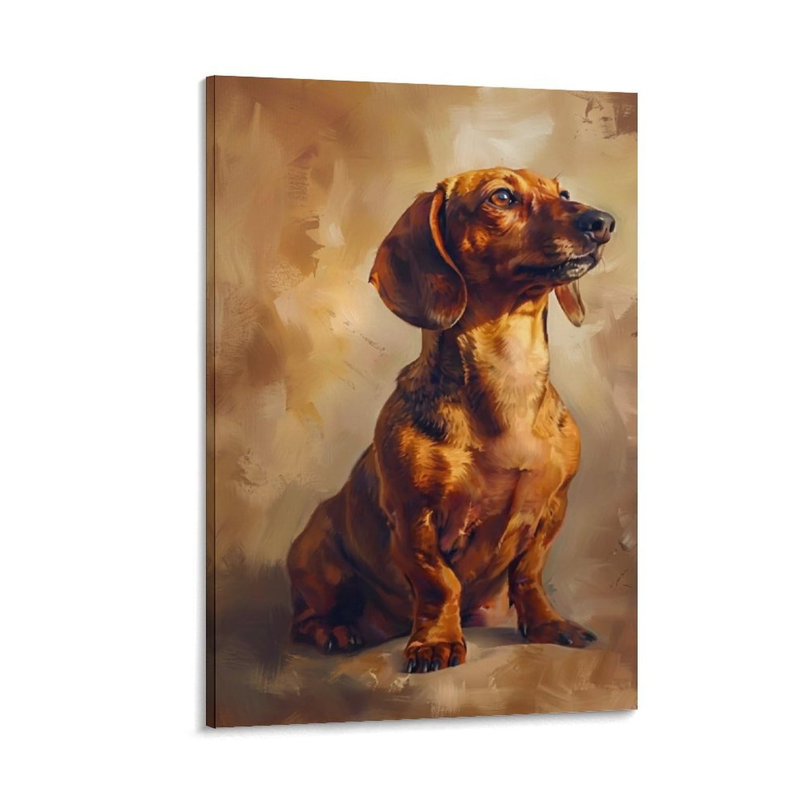 DHBANEIOK Dachshund Portrait Wall Decor Poster Canvas Prints Picture Modern Wall Art Picture Wall Hanging for Home Decorations 24x36inch(60x90cm)