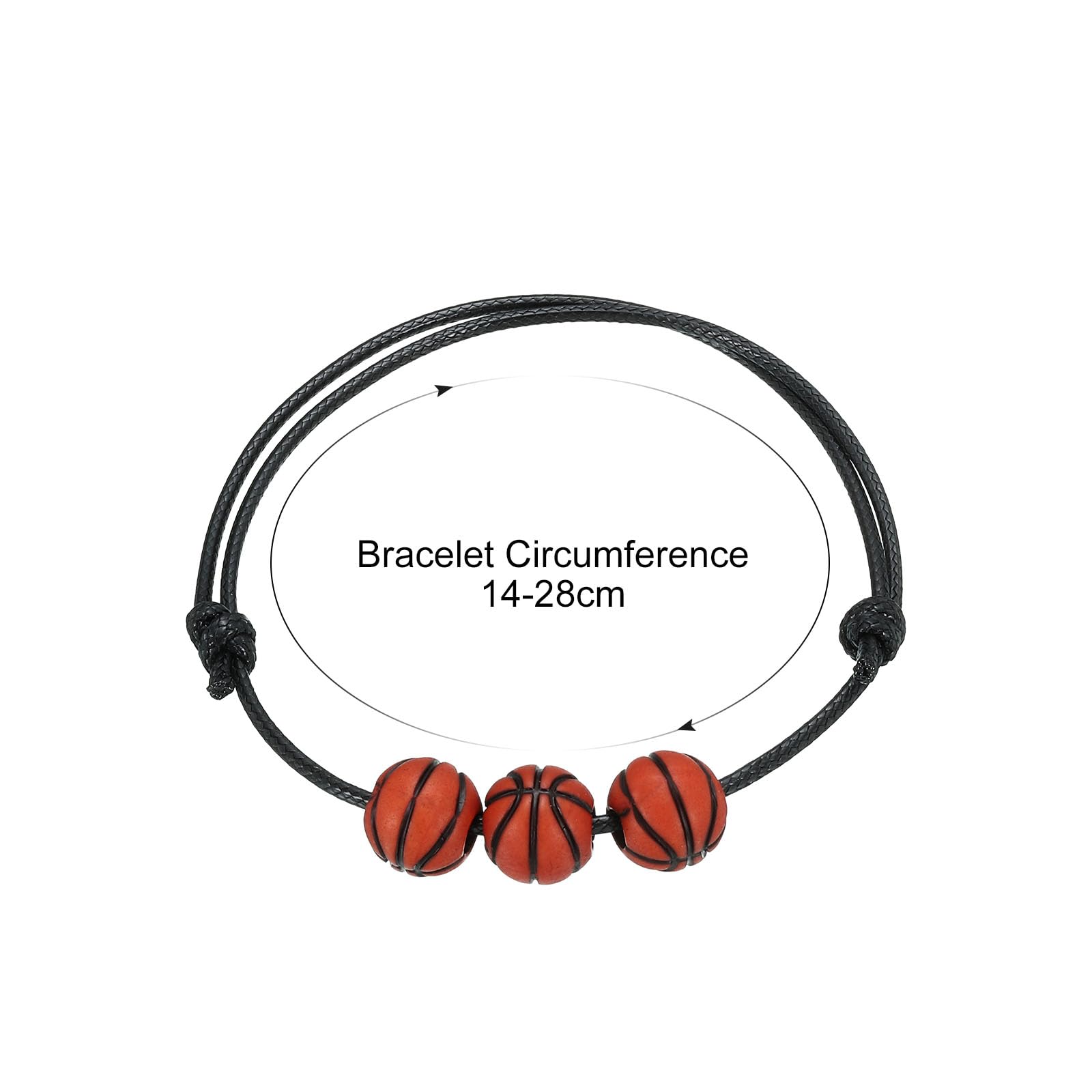 PATIKIL Basketball Bracelets, 30 Pcs Basketball Gifts Adjustable Wristbands with Basketball Beads for Teenagers Adults, Black Brown - Image 2