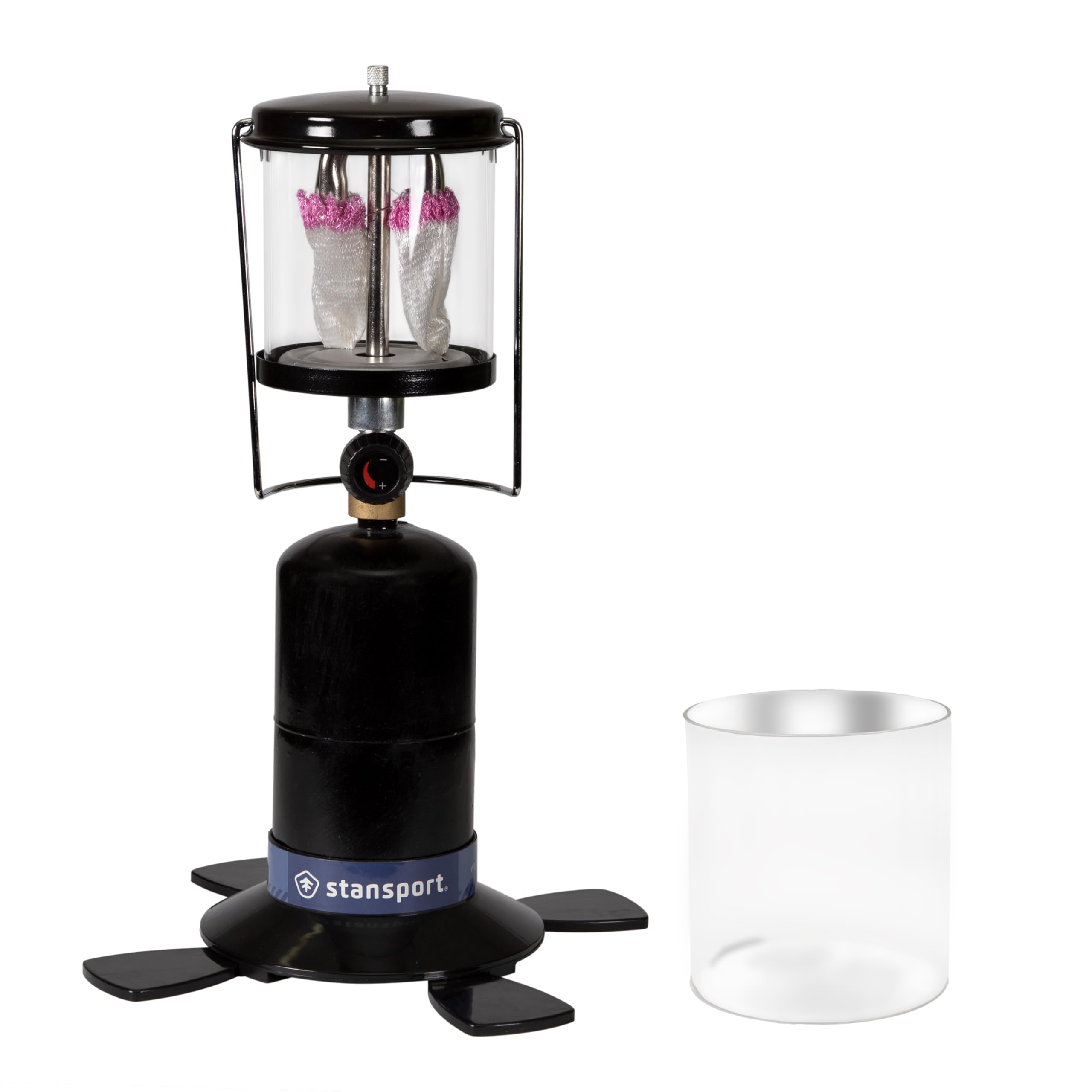 Stansport Propane Mantel Lantern – Outdoor Light with Adjustable Brightness, Carry Handle, Ventilated Hood, High-Output, Portable, for Emergency, Backpacking, Camping – Mantels Included