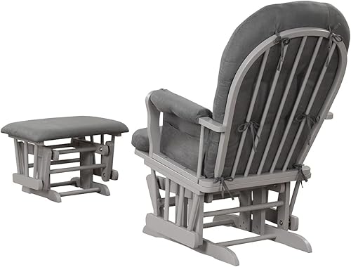 Miniatura 3 de Angel Line Grayson - Planeador y otomano, gris con cojín gris oscuro