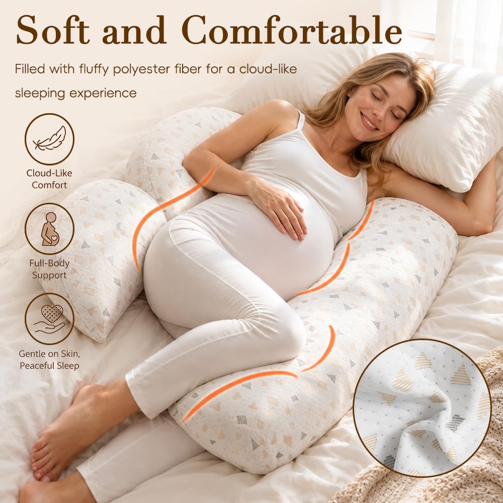 Almohada Embarazada Ajustable, 80 * 65cm Cojin Embarazada de Espuma Viscoelástica, Almohadas de Maternidad para Dormir de Lado, Almohada de Embarazo, Ligera y Portátil