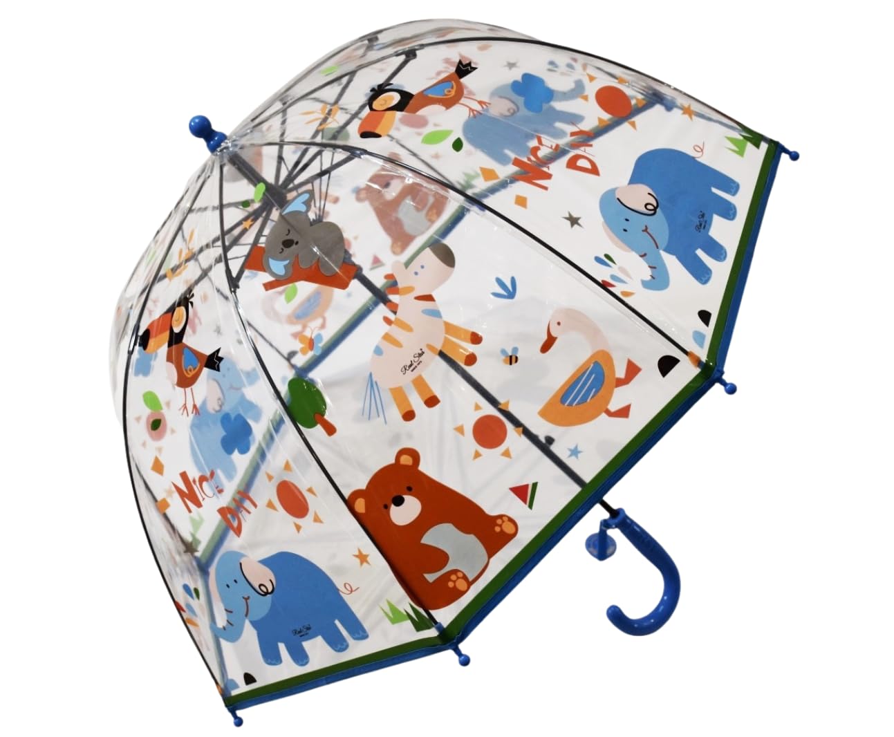 chaatewala Kids Clear Dome Umbrella – Transparent Bubble Rain Umbrellas with Cute Animal Print – Lightweight Waterproof Child Umbrella with Hook Handle for Boys & Girls-picture-35