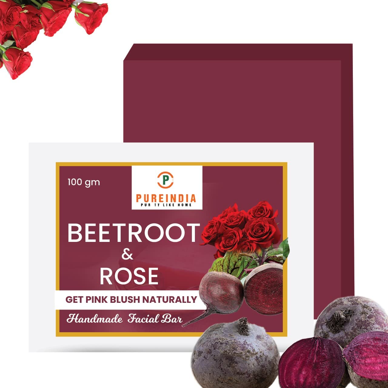 Handmade Beetroot Soap- Get Pink Glow Naturally, All Skin Type, For men & Women.For More Brighten skin, 100Gm x 3-image-24