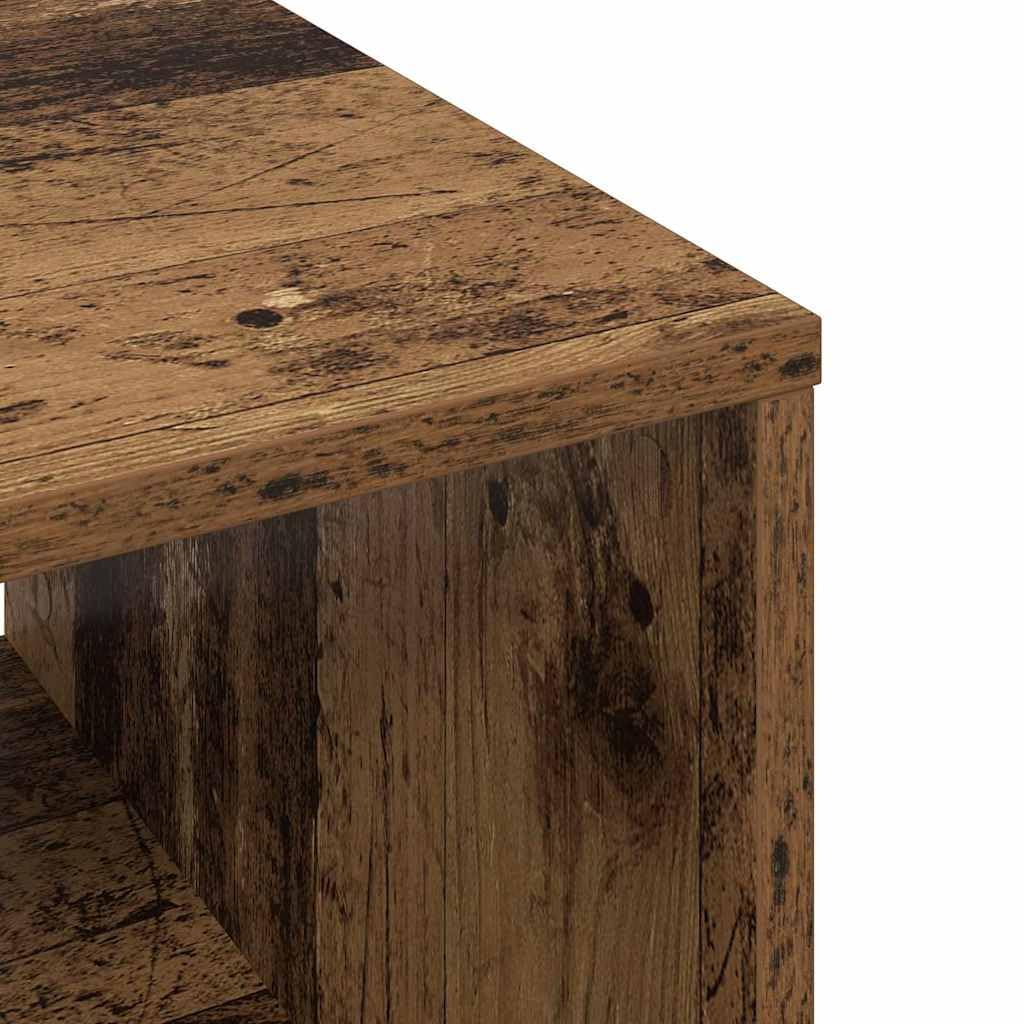 Tavolino da salotto legno vecchio 60 x 50 x 40 cm con struttura in metallo, ripiano portaoggetti salvaspazio ideale per soggiorno, camera, ufficio, design moderno e vintage