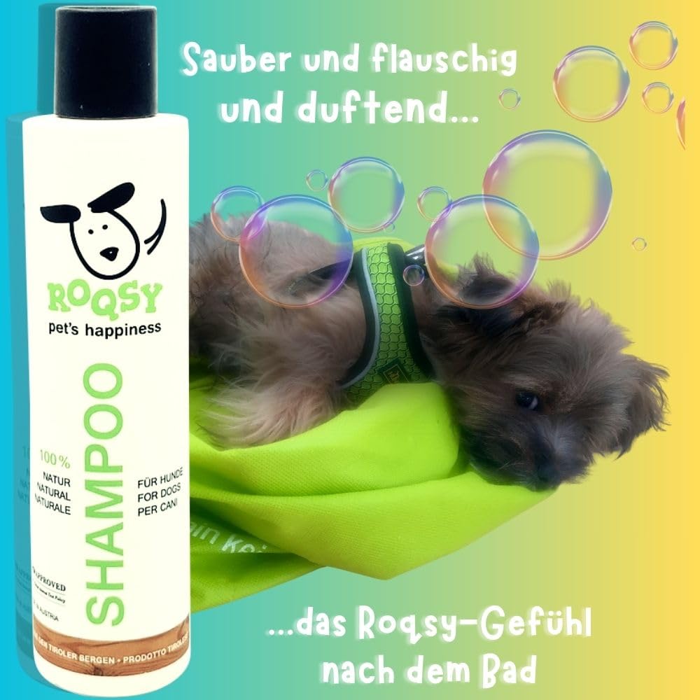 Shampooing Naturel pour Chiens de Toutes Races, Tailles et Couleurs de Fourrure - Contre Les odeurs et Les démangeaisons, Produit Naturel, également pour Les Peaux sensibles ou Les Allergies