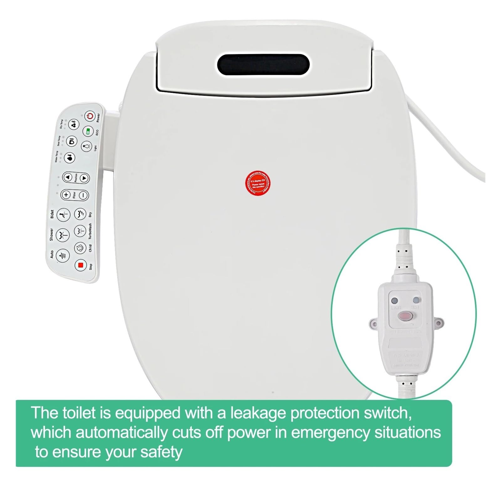 Sedile WC Bidet Intelligente Riscaldato Istantaneamente Con Acqua Calda Robusto E Confortevole