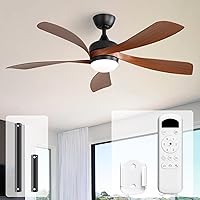 Vista 18 de Sofucor Ventilador de techo inteligente de 52", ventiladores de techo blancos para interiores/exteriores con luces y control remoto, funciona