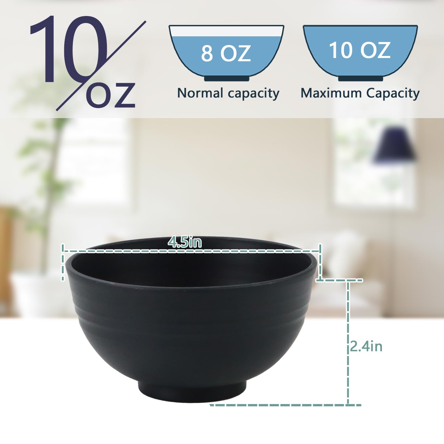 Wheat Straw Bowls Set of 8,10 OZ Small Bowls,Kids Bowls,Cereal Bowls,Plastic Bowls Reusable,Unbreakable Ice Cream Bowls for Dessert,Snack,BPA-Free, Dishwasher & Microwave Safe Bowls for Kitchen,Beige