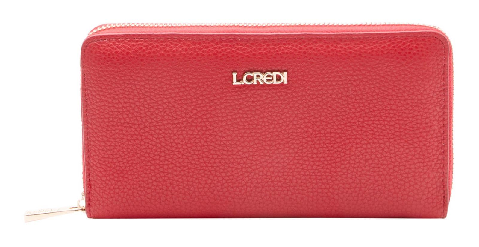 L.CREDI Geldbörse Perla Zip Around Wallet Red rot