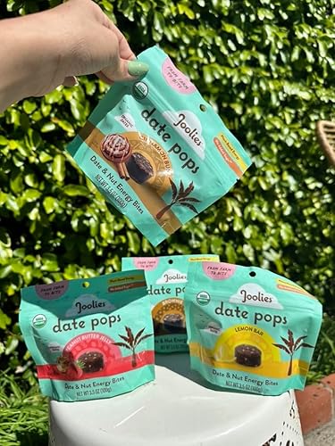 Miniatura 4 de Joolies, Date Pops, Gelatina de mantequilla de maní (3.5 onzas, paquete de 6)  Sin gluten, Kosher, USDA Organic, postre de fecha pop, alternativa a