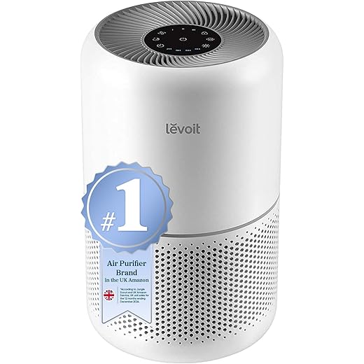 LEVOIT Air Purifier for Bedroom Home, CADR 187 m³/h, 80m², with HEPA & Carbon Filters removes Pollen Allergies Dust Smoke, Air Cleaner with Timer, Quiet 24dB Sleep Mode, Core 300