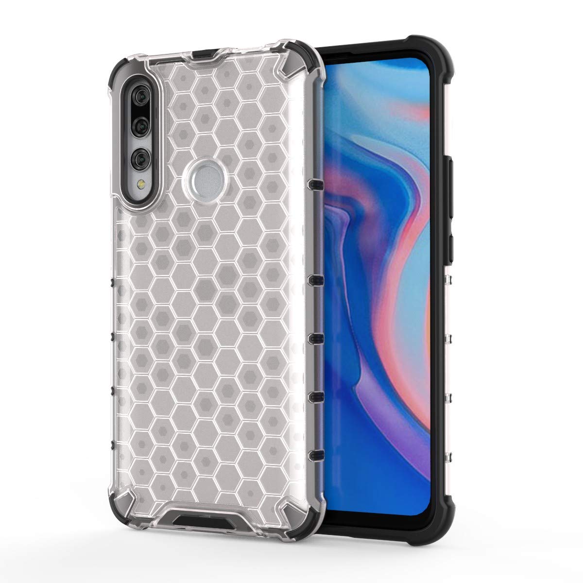 Glasgow | for Huawei Y9 Prime 2019 Honeycomb Pattern Back Case Cover for Huawei Y9 Prime 2019 with 4 Bumper Corners and Rugged Armor Protection - Transparent (B0846LPB5G) Amazon Price History, Amazon Price Tracker