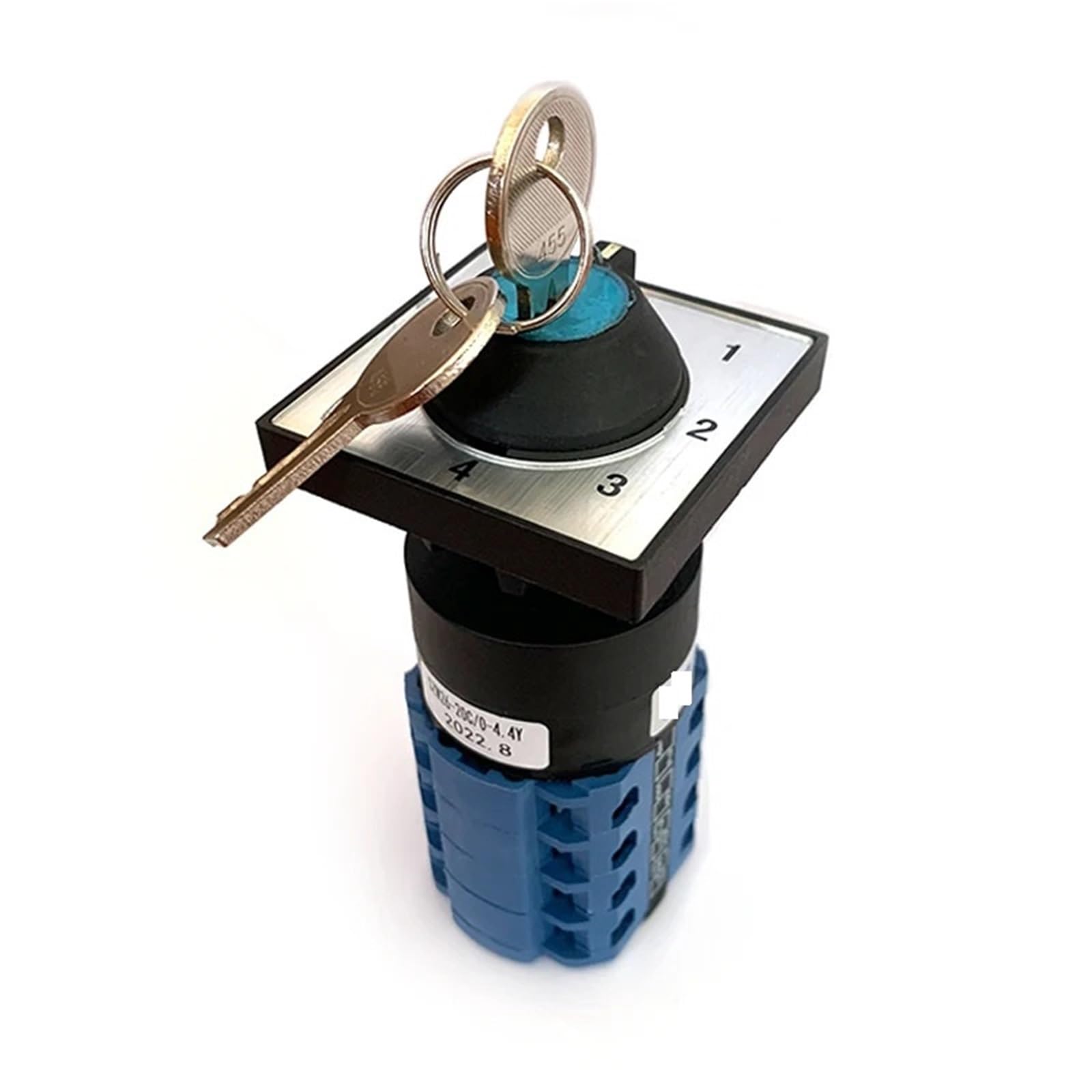 BKGWCSOR SZW26/LW26-20/0-4.4Y 16 Terminals 4 Pole Changeover 5 Positions Selector Rotary Cam Switch with Key 20A 660V Switches