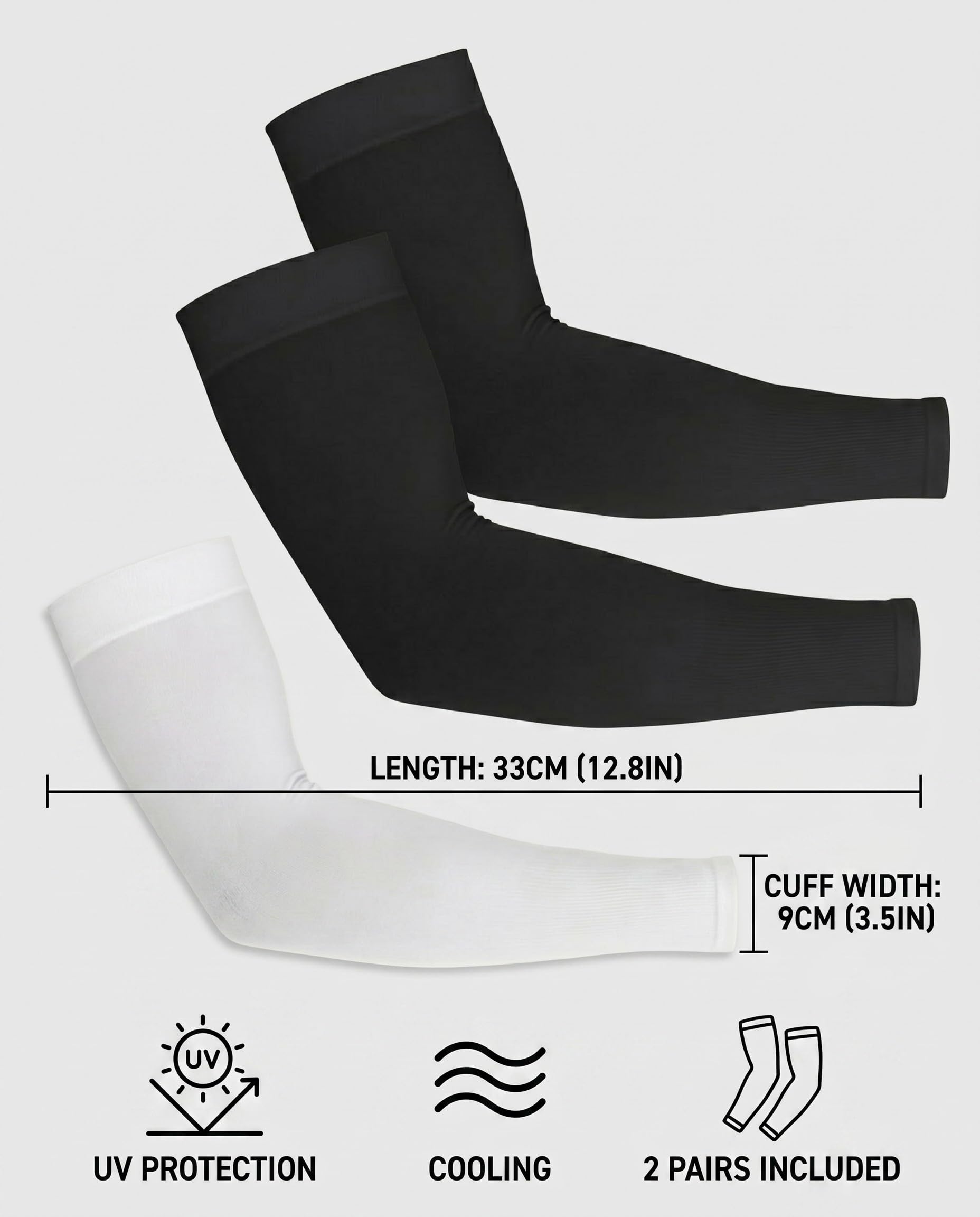 2 Paires Manchettes de Bras pour Hommes et Femmes, manchette anti uv,Protection Anti-UV, Couverture de Tatouage, Sensation de Fraîcheur, Manchons de Sport de Compression